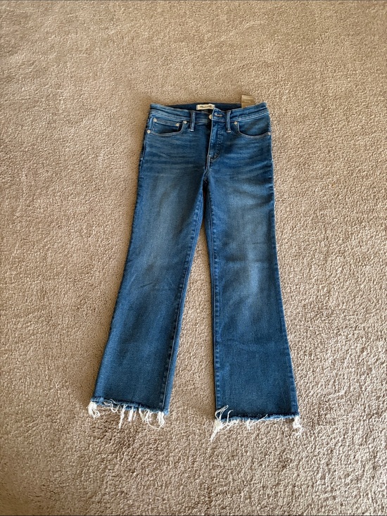Madewell Denim - Madewell Cali Demi boot Women's Blue Denim Raw-Hem Jeans NWT size 28 inseam 26